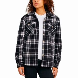 Sage Collective Super Plush Sherpa Lined Fleece Shirt Jacket with Pockets